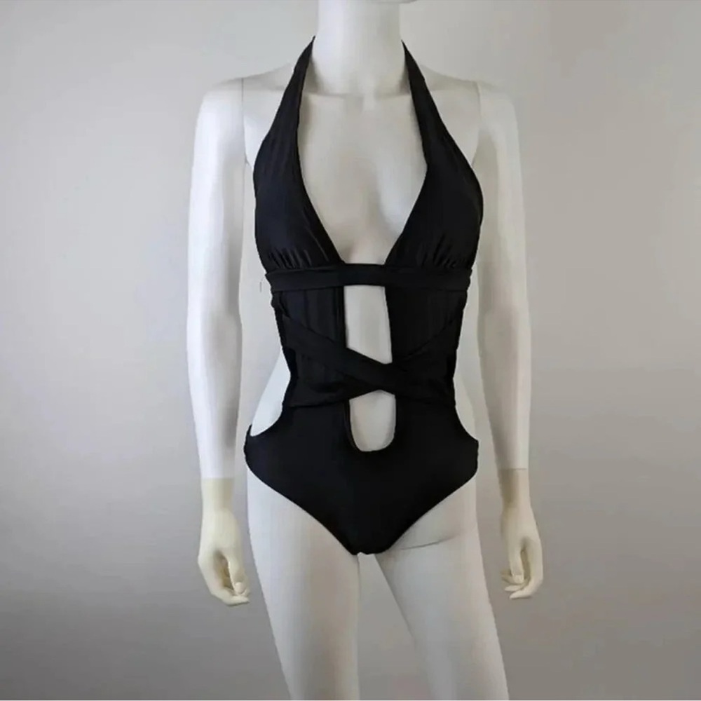 Wet Seal Black Swimsuit with Cutout Design